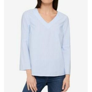 Tommy Hilfiger Top Stripes Bell Sleeve Blue Cotton